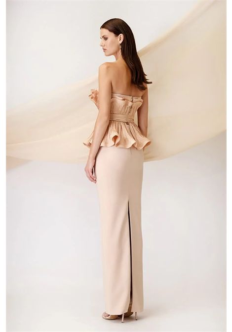 Coordinato gonna tubino con corpetto ricamato MAESTRI | Abiti | M5190 + M5190FBEIGE